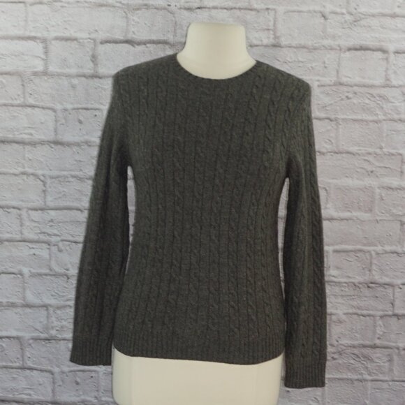 Vintage 90s Ralph Lauren Merino Wool Angora Cable Knit Sweater - Picture 1 of 6